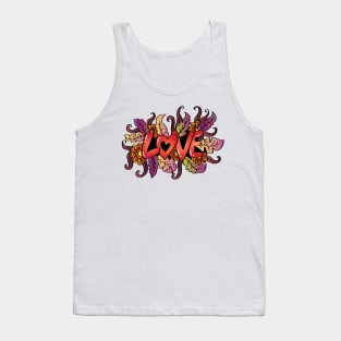 Love word with floral decoration Tank Top